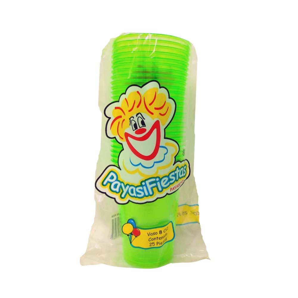 Vasos de Plástico #8 Neón - Payasifiestas - 25 Piezas