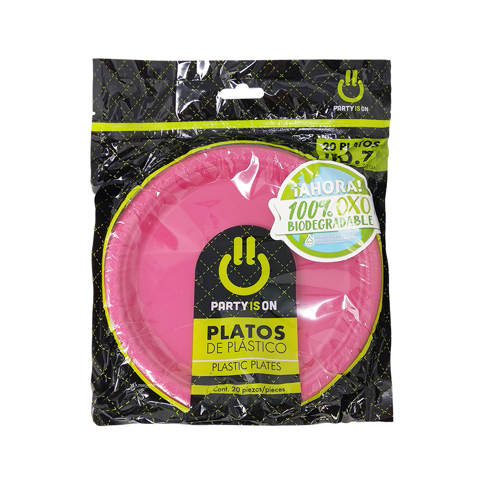 Platos de plástico #7 - Party Is On - 20 Pzas
