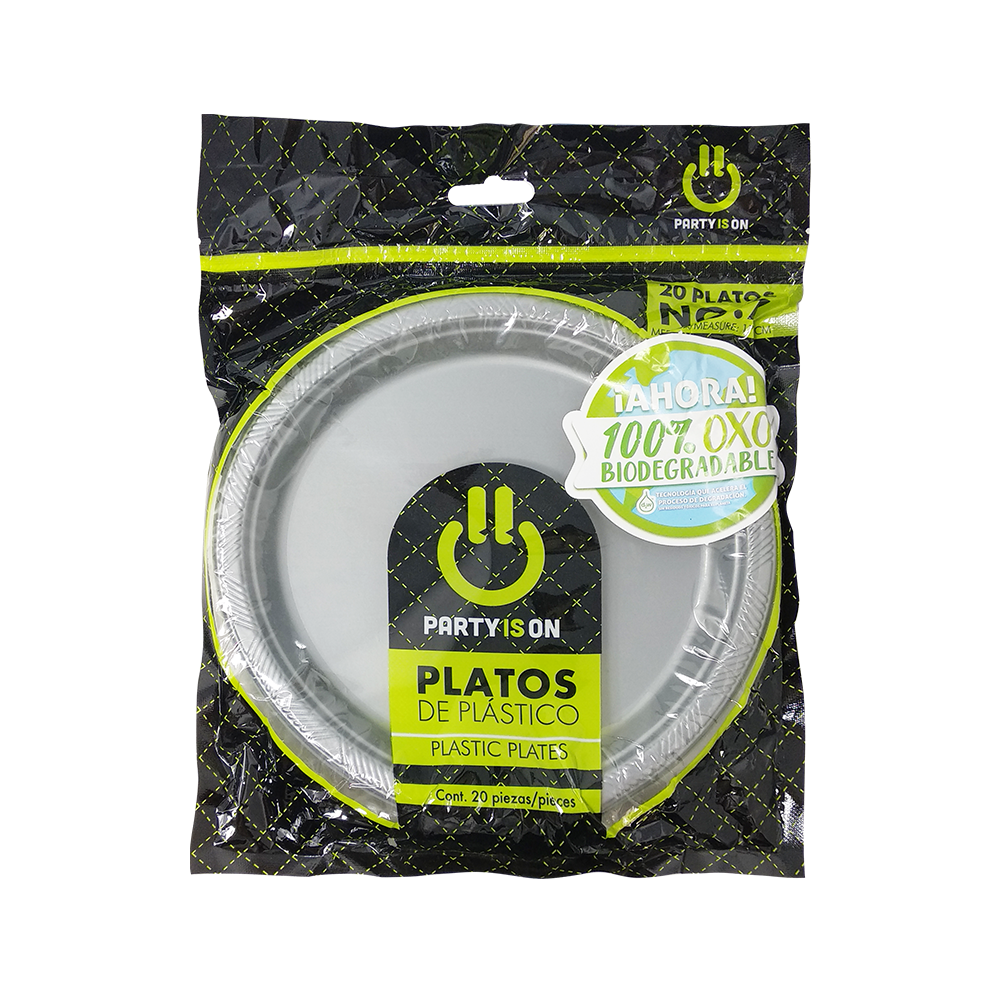 Platos de plástico #7 - Party Is On - 20 Pzas