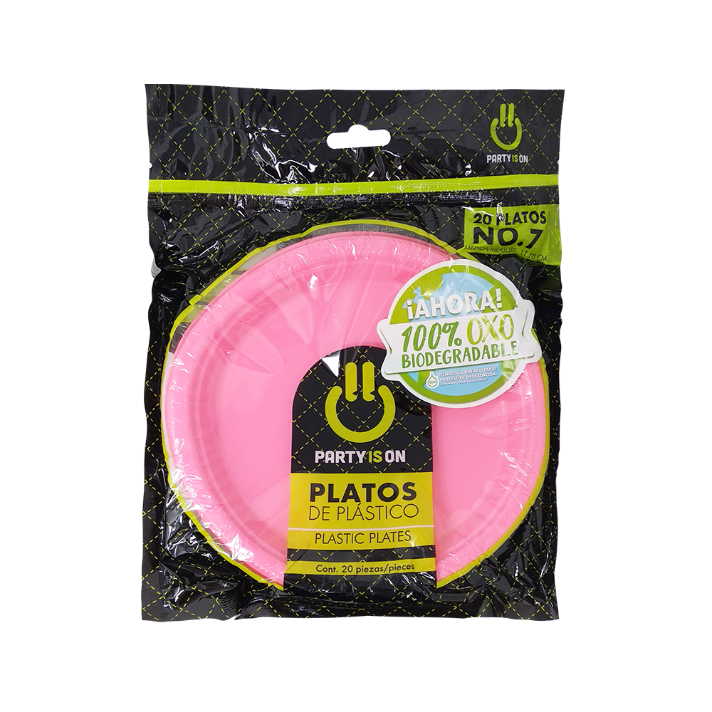 Platos de plástico #7 - Party Is On - 20 Pzas