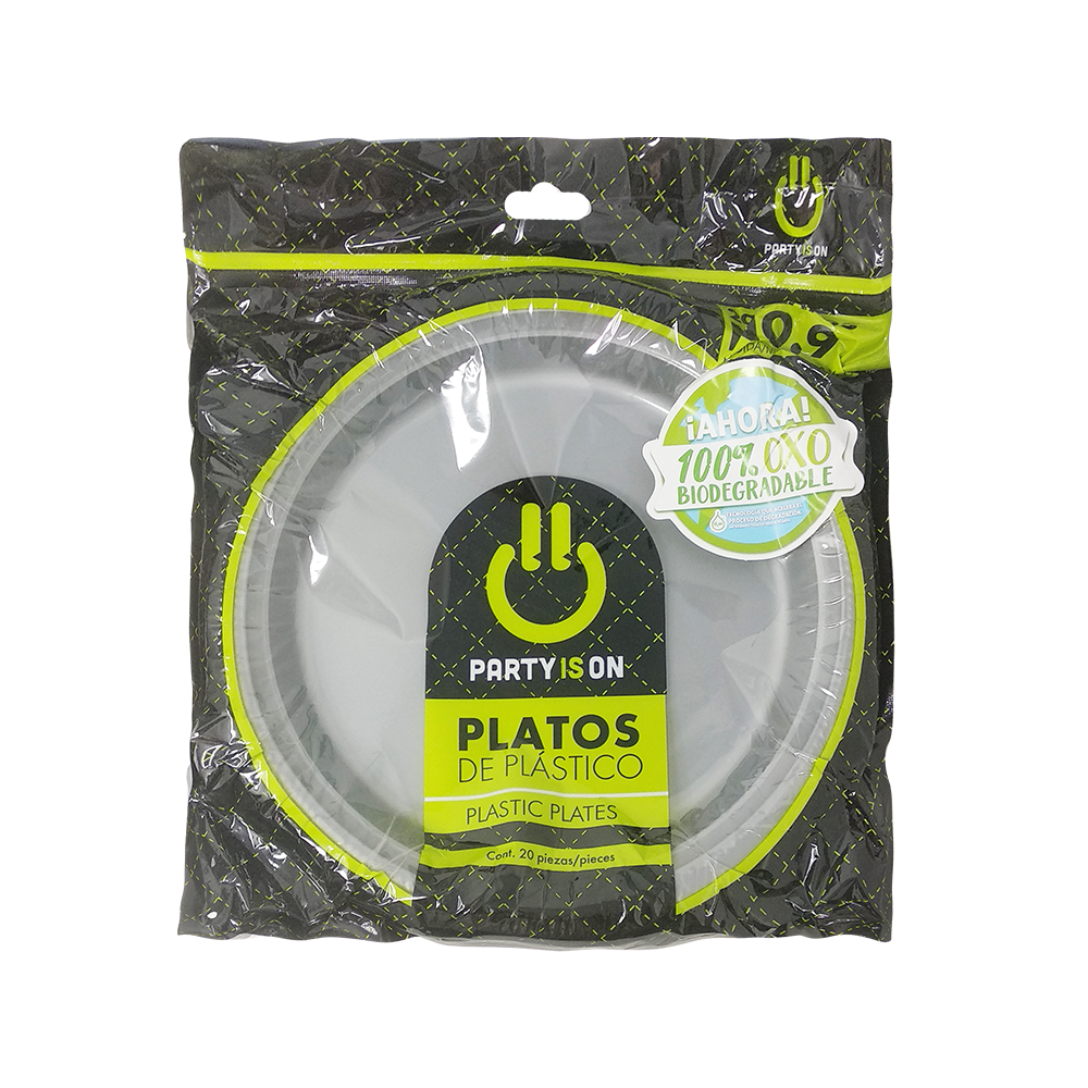 Platos de plástico #9 - Party Is On - 20 Pzas