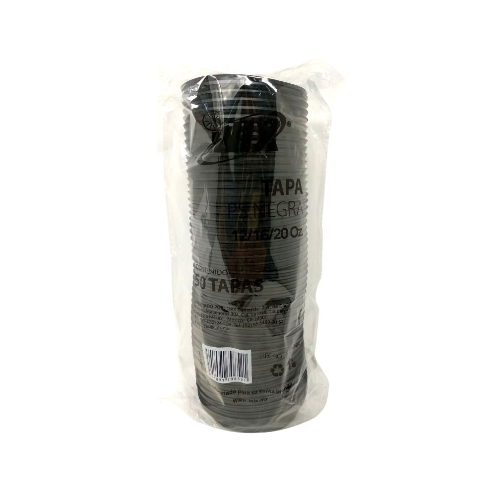Tapas PS Negra - Inix - 50 Piezas