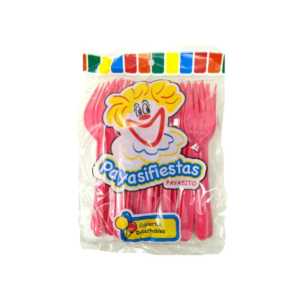 Tenedor Mediano de Colores - Payasifiestas - 25 Piezas