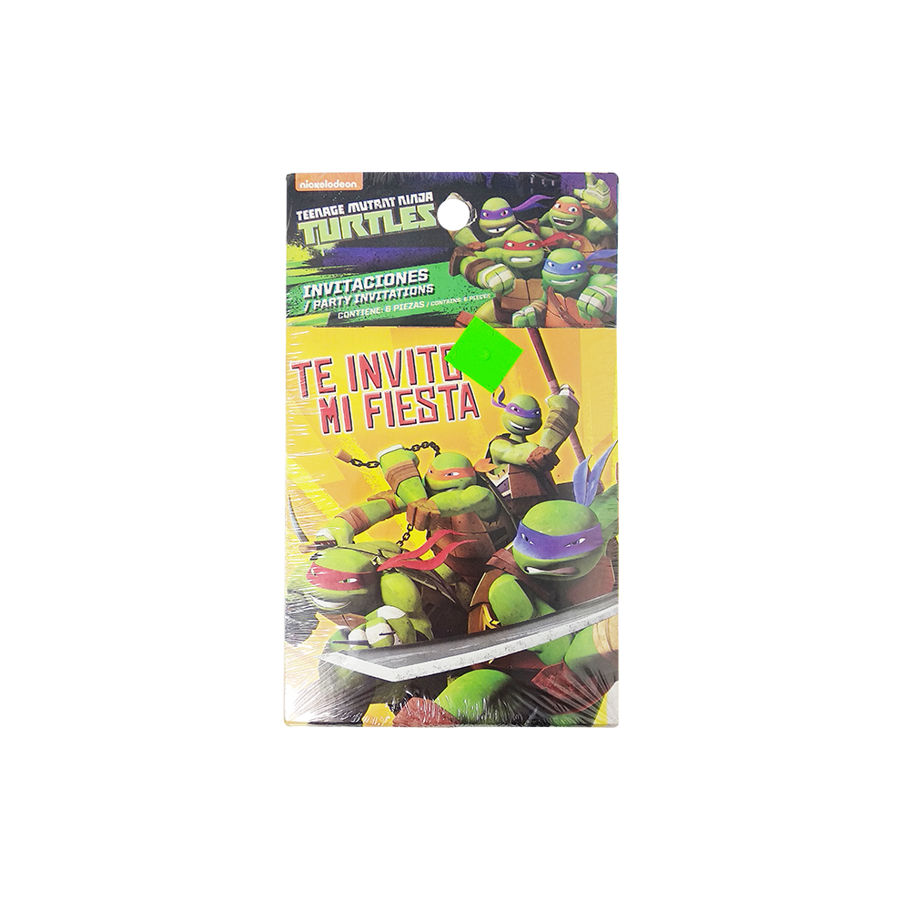 Tortugas Ninja Invitaciones 6 Pzas