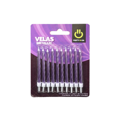 Velas Metálicas Party Is On 10 Pzas
